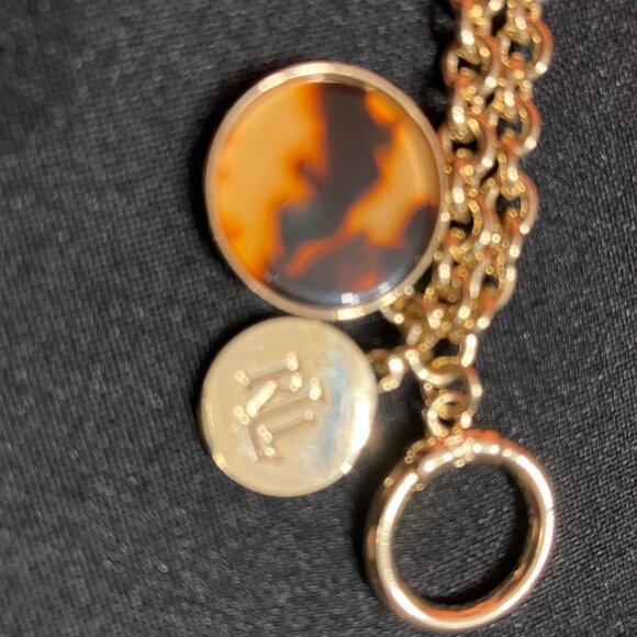 Ralph Lauren Gold Chain Bracelet with Initial and a Warm Brown Charm - Picture 5 of 8